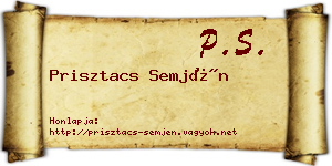 Prisztacs Semjén névjegykártya